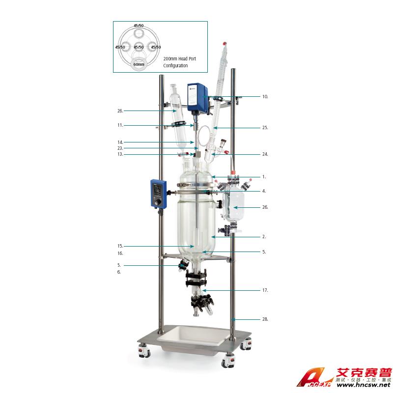 JULABO優(yōu)萊博 100L玻璃夾套反應(yīng)釜，JRS-1503-06